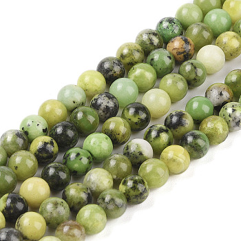 Natural Serpentine Beads Strands, Round, 10mm, Hole: 1.2mm, about 39pcs/Strand, 15.16 inch(38.5cm)