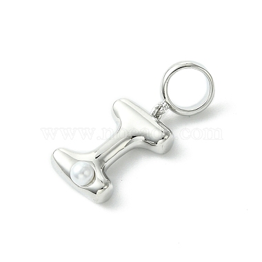 Rack Plating Brass with ABS Plastic Pearl European Dangle Charms(KK-G501-02I-P)-2