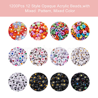 1200Pcs 12 Style Opaque Acrylic Beads(MACR-PJ0001-04)-4