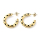 Real 18K Gold Plated 304 Stainless Steel Ring Stud Earrings with Rhinestone(EJEW-L267-003G-02)-1