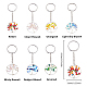 28Pcs 7 Colors Alloy Glass Keychains(KEYC-FH00005)-2