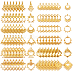 96Pcs 12 Styles Alloy Chandelier Component Links, with Loops, Golden, Mixed Shapes, 30~43x21.5~37mm, 8pcs/style(FIND-PH0026-57)
