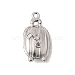 304 Stainless Steel Pendants, Luggage Case Charm, Stainless Steel Color, 21x11.5x5.5mm, Hole: 1.4mm(STAS-K255-27P)