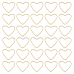 50Pcs Brass Linking Rings, Long-Lasting Plated, Real 24K Gold Plated, Heart, 12x13.5x1mm, Inner Diameter: 12.5x10mm(KK-HS0001-46A)