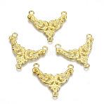 Tibetan Style Alloy Chandelier Component Links, 3 Loop Connectors, Cadmium Free & Lead Free, Golden, 23x27x2mm, Hole: 1.8mm(X-TIBE-N011-010G-RS)