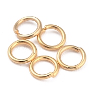 Rack Plating Brass Jump Rings, Open Jump Rings, Long-Lasting Plated, Real 24K Gold Plated, 4.5x0.8mm, 20 Gauge, Inner Diameter: 3mm(X-KK-O139-18F-G)
