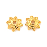 925 Sterling Silver Bead Caps, 8-Petal, Flower, Real 18K Gold Plated, 7.5x7.5x1.8mm, Hole: 1.5mm(STER-U002-09A-G)