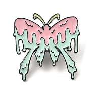 Black Alloy Brooches, Butterfly Enamel Pins for Women, Pink, 30x29x2mm(JEWB-Z015-01A-EB)