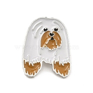 Dog Enamel Pin with Brass Butterfly Clutches, Alloy Badge for Backpack Clothing, Lhasa Apso, 24.5x19x10mm, Pin: 1.1mm(JEWB-A006-02J)