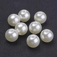 Imitated Pearl Acrylic Beads, Round, Creamy White, 10mm, Hole: 2mm, about 1000pcs/500g(PACR-10D-12)