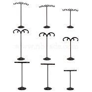 3 Sets 3 Style T Bar Iron Earring Displays Sets, Bean Sprout Shape Earrings Display Stand, Mixed Color, 1 set/style(EDIS-FG0001-39)