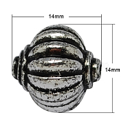 Antique Acrylic Beads, Lantern, Antique Silver, 14x14mm, Hole: 2mm, about 430pcs/500g(PACR-3477)