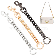 WADORN 3Pcs 3 Colors Iron Bag Curb Chains, Bag Strap Extender, with Alloy Swivel Eye Bolt Snap Hook & Jump Ring, Mixed Color, 16.4cm(DIY-WR0001-94)