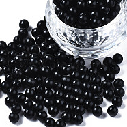 Plastic Water Soluble Fuse Beads, for Kids Crafts, DIY PE Melty Beads, Round, Black, 5mm(DIY-N002-017A)