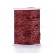 Polyester Metallic Thread, Dark Red, 1mm, about 7.65 yards(7m)/roll(OCOR-G006-02-1.0mm-16)