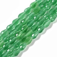 Cat Eye Beads Strands, Faceted, Teardrop, Sea Green, 7x5mm, Hole: 0.8mm, about 53pcs/strand, 14.96~15.16 inch(38~38.5cm)(CE-N014-02B-02)