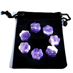 Natural Amethyst Flower Healing Stones, Reiki Stones for Energy Balancing Meditation Therapy, 16x6mm, 7pcs/bag(G-PW0007-126K)