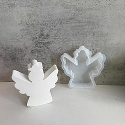 Christmas DIY Silicone Display Sculpture Molds, Resin Casting Molds, For UV Resin, Epoxy Resin Jewelry Making, Angel & Fairy, 121x103x23.5mm(SIMO-D007-04B)