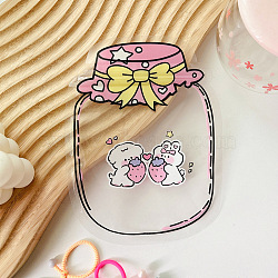 Cartoon Bottle Plastic Zip Lock Bags, Top Seal Reusable Bags for Candy Storage, Pink, 17x13cm, Unilateral Thickness: 5.5 Mil(0.14mm)(PW-WG35039-03)