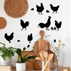 Translucent PVC Self Adhesive Wall Stickers, Waterproof Building Decals for Home Living Room Bedroom Wall Decoration, Chook, 900x300mm, 2 sheets/set(STIC-WH0015-160)