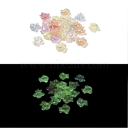 Airplane UV Plating Luminous Rainbow Iridescent Acrylic Beads, Glitter Beads, Glow in the Dark, Mixed Color, 26x28.5x10.5mm, Hole: 2.5mm(LACR-R001-06A)