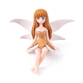 Mini PVC Fairy, White Wing, Figurine, Dollhouse Decorations, Peru, 83x61mm