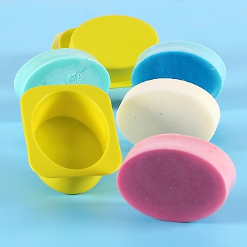 DIY Candle Food Grade Silicone Molds, for Scented Candle Making, Oval Pattern, 97x71x30mm, Inner Diameter: 82x56mm