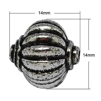 Antique Acrylic Beads, Lantern, Antique Silver Plated, 14x14mm, Hole: 2mm, about 430pcs/500g