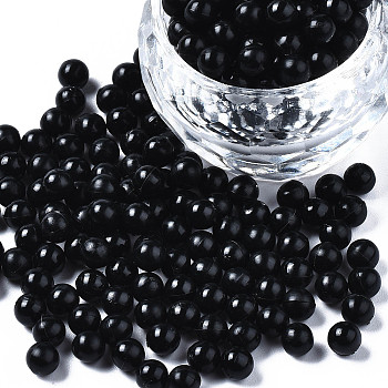 Plastic Water Soluble Fuse Beads, for Kids Crafts, DIY PE Melty Beads, Round, Black, 5mm