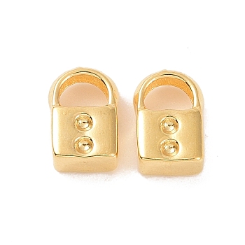 Ion Plating(IP) 304 Stainless Steel Enamel Settings, Lock Charms, Golden, 8x5x3mm, Hole: 3x2.5mm