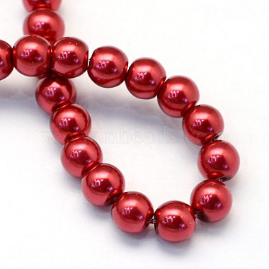 Baking Painted Pearlized Glass Pearl Round Bead Strands(HY-Q003-4mm-51)-4