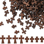 160Pcs 2 Styles Natural Wooden Beads, Dyed, Cross, Coconut Brown, 13.5~19.5x10~13x4.5~5mm, Hole: 1.4~1.5mm, 80pcs/style(WOOD-HS0001-03)