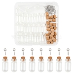 DIY Pendant Making Kits, including 30Pcs Glass Jar Bead Containers and 50Pcs 304 Stainless Steel Screw Eye Pin Peg Bails, Stainless Steel Color, 10x4x1mm, Hole: 2mm(DIY-YW0016-37)