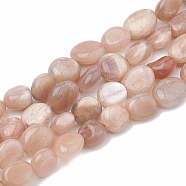Natural Sunstone Beads Strands, Oval, 8~15x8~10x4~10mm, Hole: 1mm, about 36~42pcs/strand, 15.7 inch(G-S331-8x10-011)