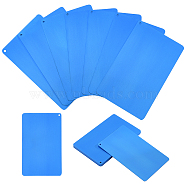 10Pcs Rectangle Aluminium Blank Tags, Aluminum Plant Tags, Blue, 53x85x0.8mm, Hole: 2mm(DIY-NB0006-38A)