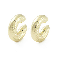 Donut Brass Cuff Earrings, Long-Lasting Plated, Cadmium Free & Lead Free, Real 18K Gold Plated, 25x7.5mm(EJEW-Q811-41G)