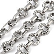 Non-Tarnish 304 Stainless Steel Link Chains, Unwelded, Stainless Steel Color, Ring: 12x2mm(CHS-A013-03P-02)