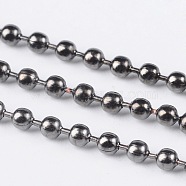 Iron Ball Chains, Soldered, Gunmetal, with Spool, Bead: about 2mm in diameter, about 328.08 Feet(100m)/roll(CHB002Y-B)