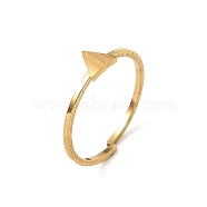 304 Stainless Steel Adjustable Open Cuff Rings, Triangle, 1mm, Inner Diameter: 17mm(RJEW-Q806-01G-04)