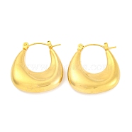 Teardrop Ion Plating(IP) 304 Stainless Steel Hoop Earring, Real 18K Gold Plated, 26x24.5mm(EJEW-H013-09G)