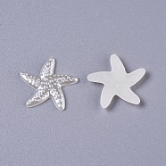 Resin Imitation Pearl Cabochons, Starfish, White, 18.5x19x2mm(RESI-WH0008-16J)