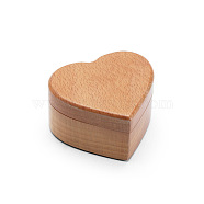 Portable Wooden Ring Boxes, with Sponge Lining, Engagement Ring Case, Heart, BurlyWood, 5.5x6x3.24cm(OBOX-WH0004-12B)