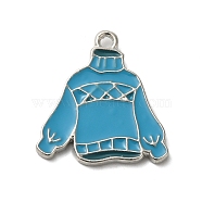 Winter Theme Alloy Enamel Pendants, Platinum, Clothes, 21x20x1.7mm, Hole: 1.6mm(ENAM-M002-05B-P)