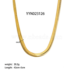 8mm Stylish Titanium Steel Snake Chain Necklaces for Women Men, Real 18K Gold Plated, 16.54 inch(42cm)(AA4830-6)