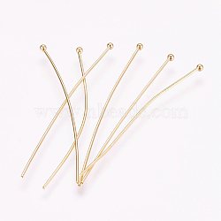 304 Stainless Steel Ball Head Pins, Real 18K Gold Plated, 18x0.7mm(STAS-I312-C01-G02)