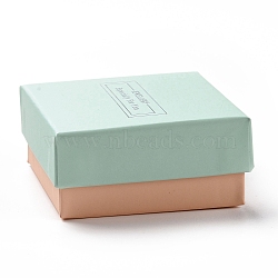 Jewellery Especially For You Cardboard Bracelet Boxes, with Black Sponge, for Jewelry Gift Packaging, Square, Aquamarine, 7.5x7.5x3.5cm(CBOX-L008-006A-02)