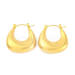 Teardrop Ion Plating(IP) 304 Stainless Steel Hoop Earring, Real 18K Gold Plated, 26x24.5mm(EJEW-H013-09G)