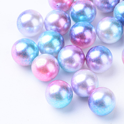 Rainbow Acrylic Imitation Pearl Beads, Gradient Mermaid Pearl Beads, No Hole, Round, Deep Sky Blue, 6mm, about 5000pcs/500g(OACR-R065-6mm-A02)