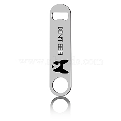 430 Stainless Steel Bottle Openers, Laser Cut, Rectangle, Dog Pattern, Dog, 178x40x2mm(AJEW-WH0259-001)