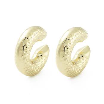 Donut Brass Cuff Earrings, Long-Lasting Plated, Cadmium Free & Lead Free, Real 18K Gold Plated, 25x7.5mm